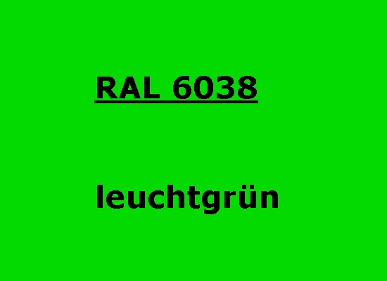 Neon Grün Leuchtgrün RAL 6038 Pulverlack Pulverbeschichtung 